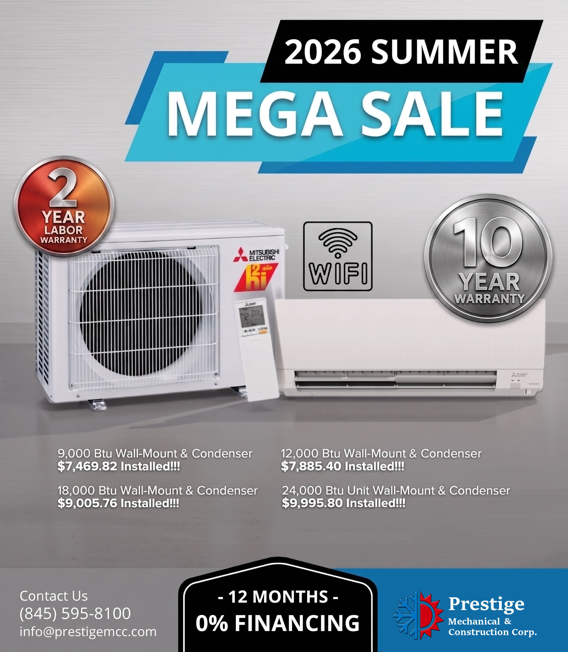 Mitsubishi HVAC Mini Split Sale
