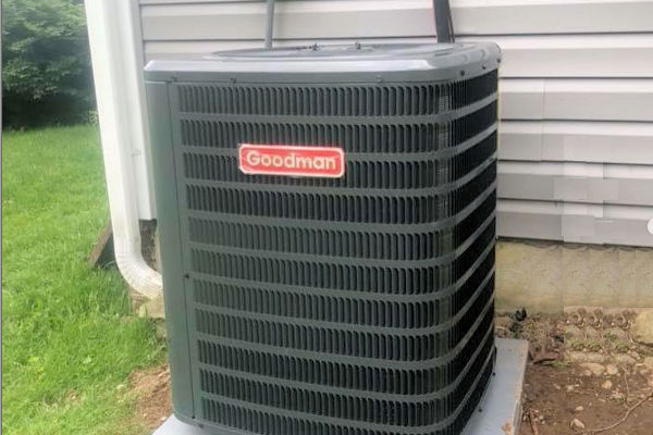 Prestige technician performing a AC installation for a homeowner in Beacon NY