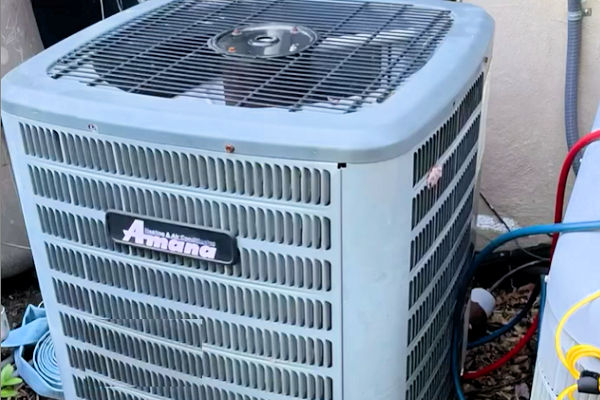 Prestige technician performing a AC installation for a homeowner in Ossining NY